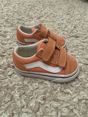 Vans Kids Orange Velcro Sneakers